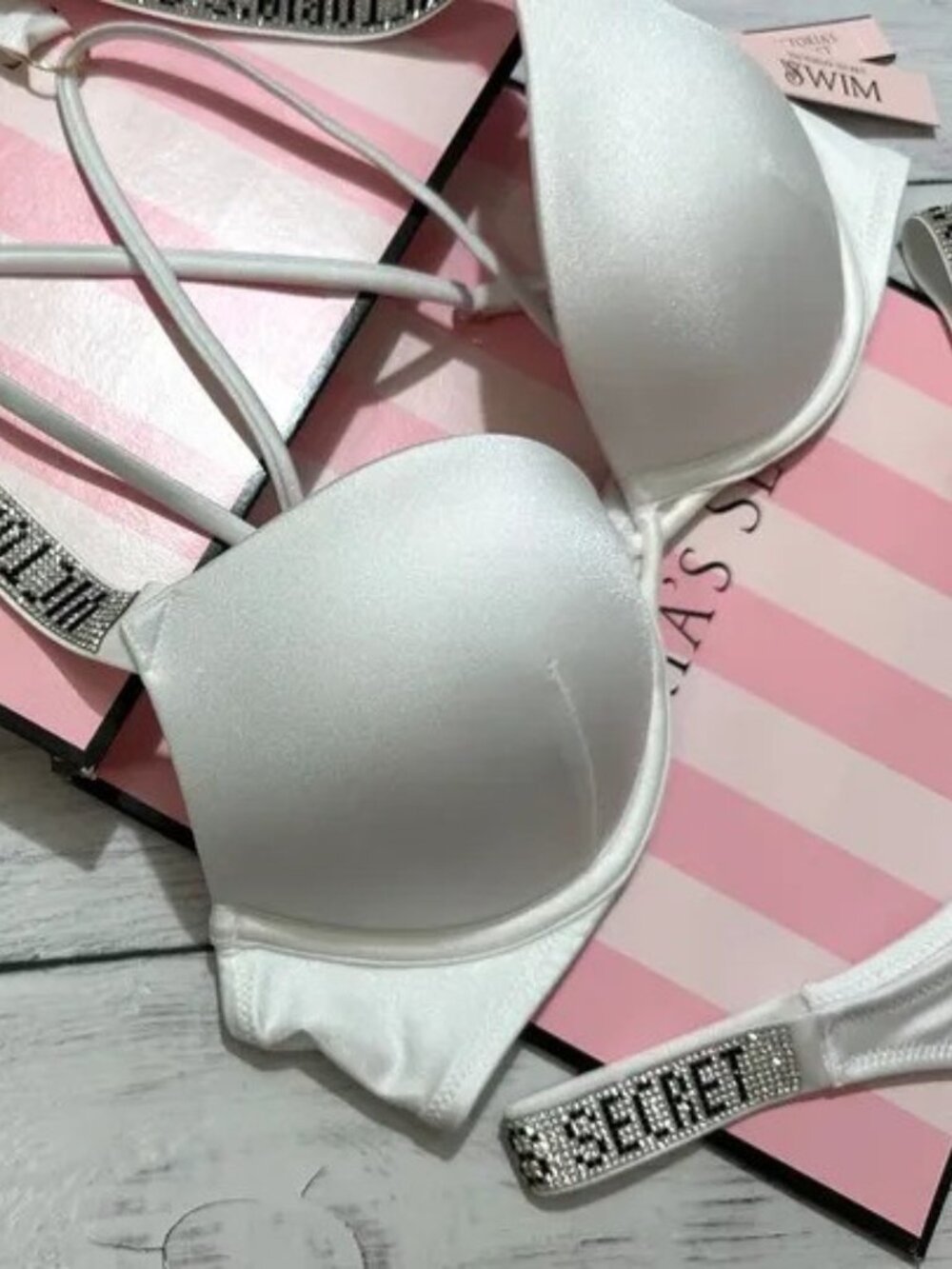 Victoria Secret Swim Set - Shine Strap Bombshell Add-2-cup Push-up Top